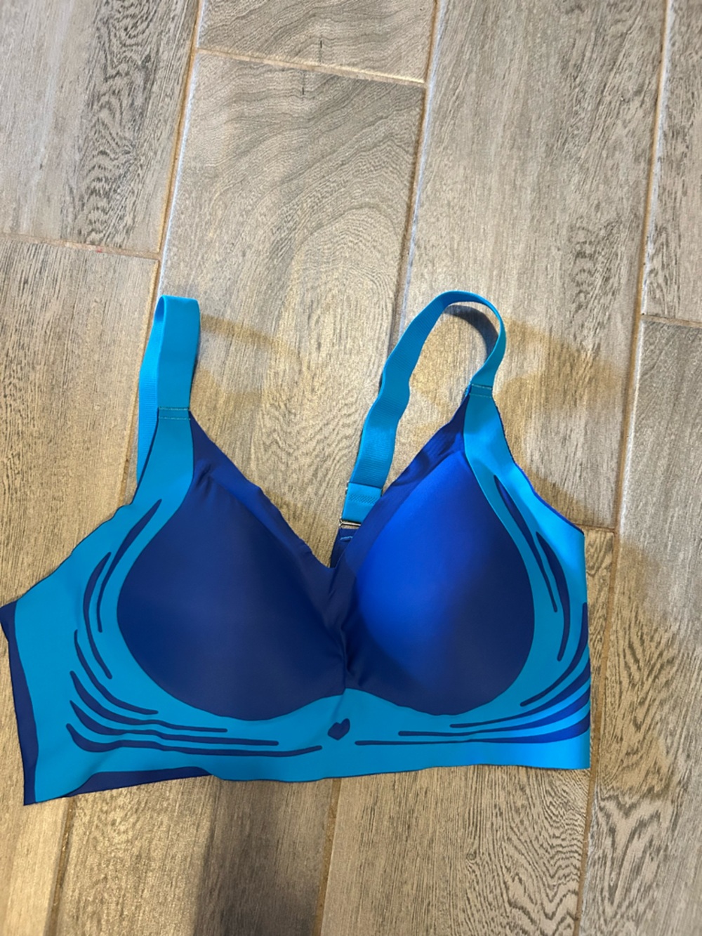 Blue Supportive Molded Sports Bra - size 2XL